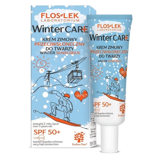 Floslek Winter Care, Krem zimowy przeciwsłoneczny do twarzy SPF50+, 30ml Floslek
