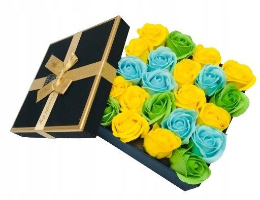 FLOWER BOX PACHNĄCE WIOSENNE RÓŻE MYDLANE w pudełku GOTOWY PREZENT kobiet DOMOSFERA