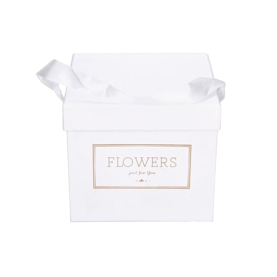 Flowerbox kwadratowy biały na kwiaty 15x13cm ABC