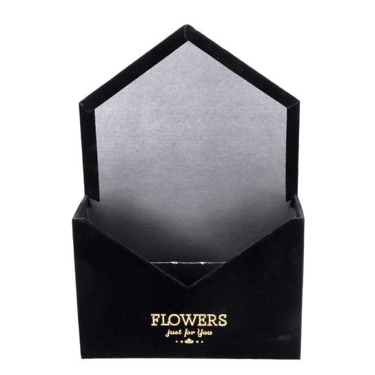 Flowerbox Pudełko Koperta Czarny Welur 29,5Cm Kompozycje Kwiatowe Na Prezent ABC
