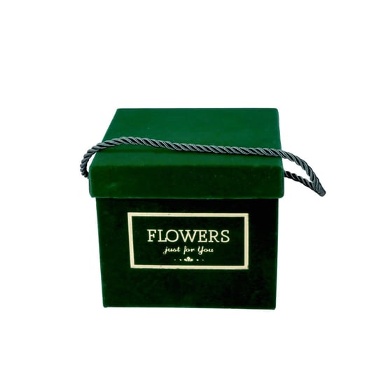 Flowerbox Pudełko Kwadrat Ciemnozielony 15X13Cm Kompozycje Kwiatowe Na Prezent ABC
