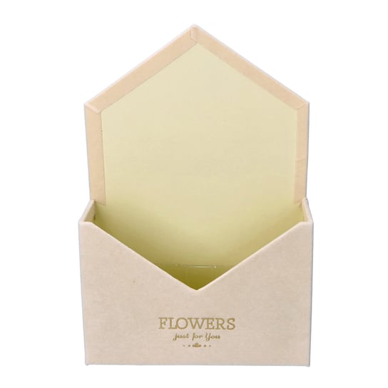 Flowerbox Pudełko Kwiaty Koperta Ekri Welur 29,5Cm Kompozycje Kwiatowe Na Prezent ABC