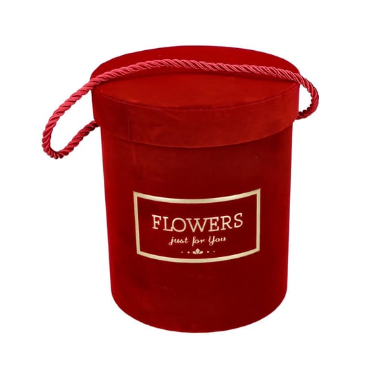 Flowerbox Pudełko Na Kwiaty Okrągły Burgund 18Cm Kompozycje Kwiatowe Na Prezent ABC