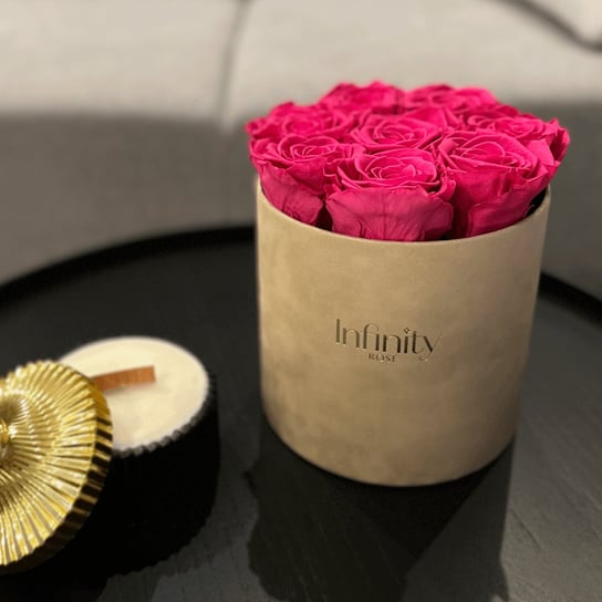 Flowerbox pudełko wieczne róże unikalny prezent bukiet różowe róże Infinity Rose Infinity Rose