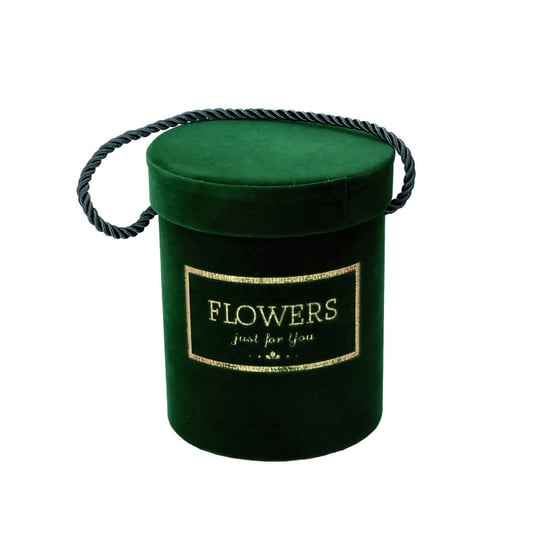 Flowerbox Pudełko Zielone Okrągły Welur 12,5X15Cm Kompozycje Kwiatowe Na Prezent ABC