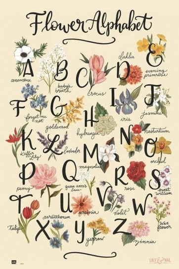 Flowers Alphabet - plakat Grupoerik