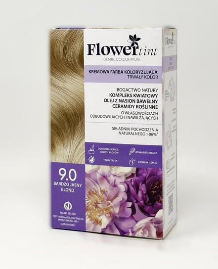 Flowertint, Trwała Farba Do Włosów, Seria Naturalna, 9.0 Bardzo Jasny Blond FlowerTint