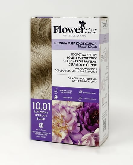 Flowertint, Trwała Farba Do Włosów, Seria Popielaty, 10.01 Platynowy Popielaty Blond FlowerTint