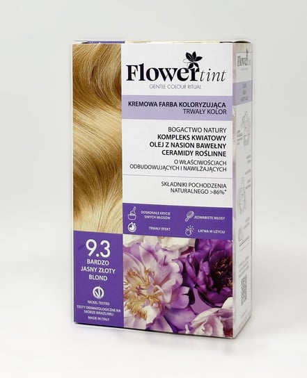 Flowertint, Trwała Farba Do Włosów, Seria Złota, 9.3 Bardzo Jasny Złoty Blond FlowerTint