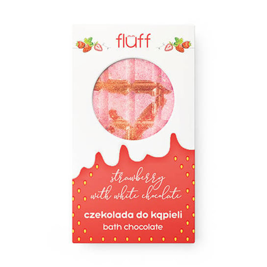 Fluff,Bath Chocolate, Czekolada do kąpieli Strawberry & White Chocolate, 200 g Fluff