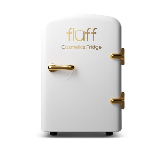 Fluff, Cosmetics Fridge Lodówka Kosmetyczna Ze Złotym Logo Biała Fluff