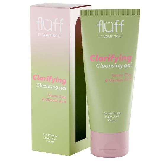 Fluff, FF Żel do mycia twarzy z glinką zieloną i kwasem glikolowym, 100ml Fluff
