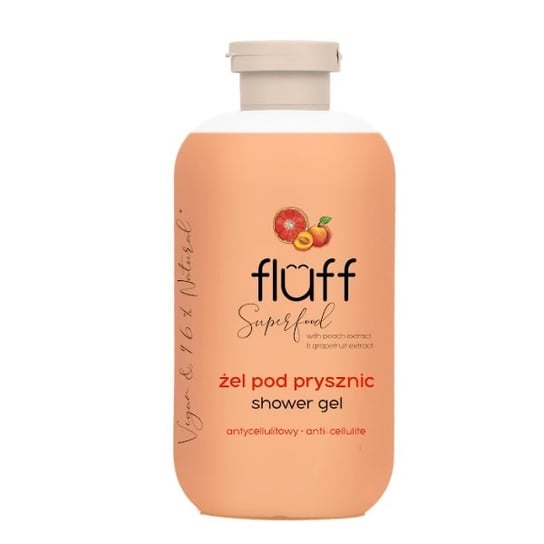 Fluff, Żel pod prysznic antycellulitowy, brzoskwinia i grejpfrut, 500ml Fluff