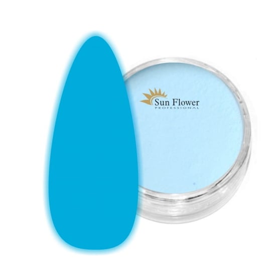 Fluo Effect Puder Akrylowy 2g - Świecący W Ciemności - Niebieski Jasny SUNFLOWER