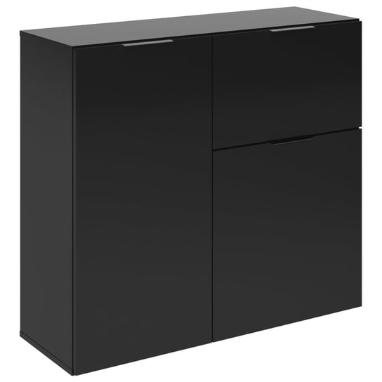 FMD Komoda z szufladą i drzwiczkami, 89,1x31,7x81,3 cm, czarna FMD
