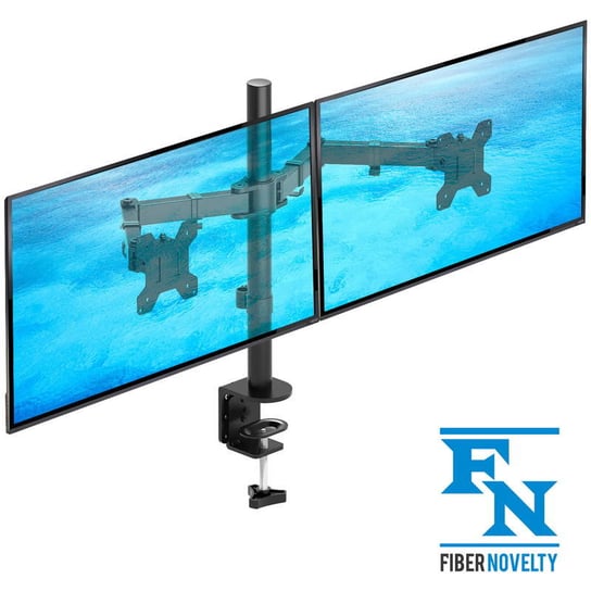 FN40 - Solidny biurkowy uchwyt do dwóch monitorów 2x LCD, LED 13"-27" Regulacja 3D Ergosolid