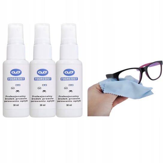Fogresist, Środek przeciw parowaniu okularów zestaw z ściereczką, 3x30ml inna