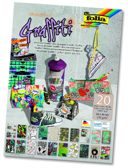 Folia, blok z motywami A4 graffiti, 20 kartek Folia