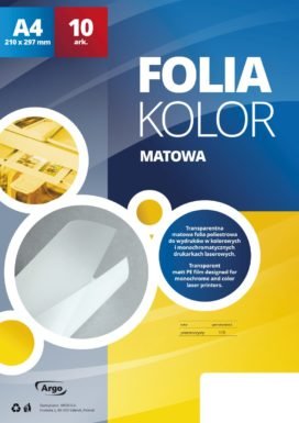 Folia do drukarek laserowych A4 115 mic 10 arkuszy Inna marka