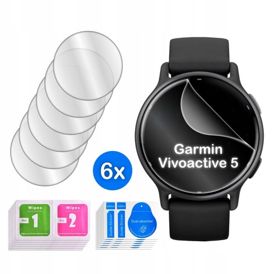 Folia Do Garmin Vivoactive 5 Hydrożelowa Ochronna Na Ekran 3D 6 Sztuk Krainagsm