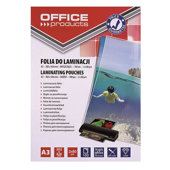 Folia do laminowania OFFICE PRODUCTS A3 2x80mikr 100szt transparentna Office Products