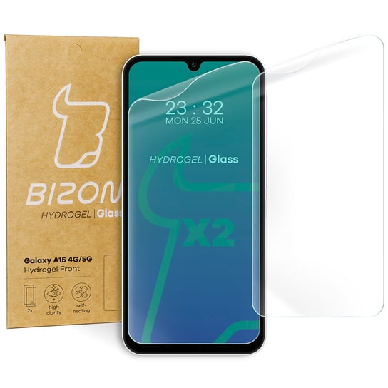Folia hydrożelowa na ekran Bizon Glass Hydrogel Front do Galaxy A15 4G/5G, 2 sztuki Bizon