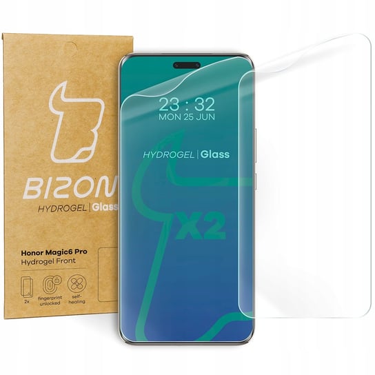 Folia hydrożelowa na ekran Bizon Glass Hydrogel Front do Honor Magic6 Pro, 2 sztuki Bizon