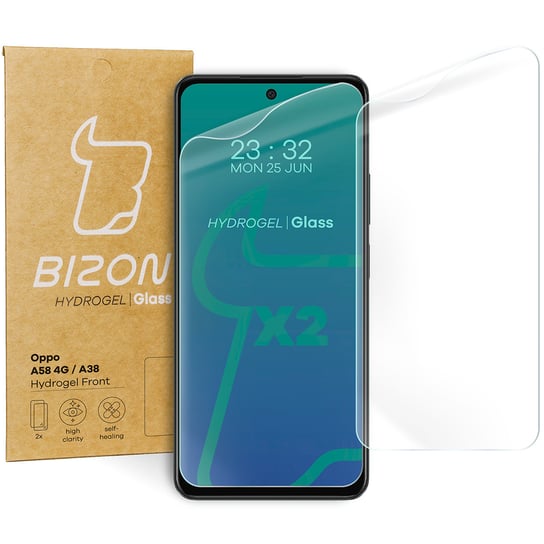 Folia Hydrożelowa Na Ekran Bizon Glass Hydrogel Front Do Oppo A58 4G / A38, 2 Sztuki Bizon