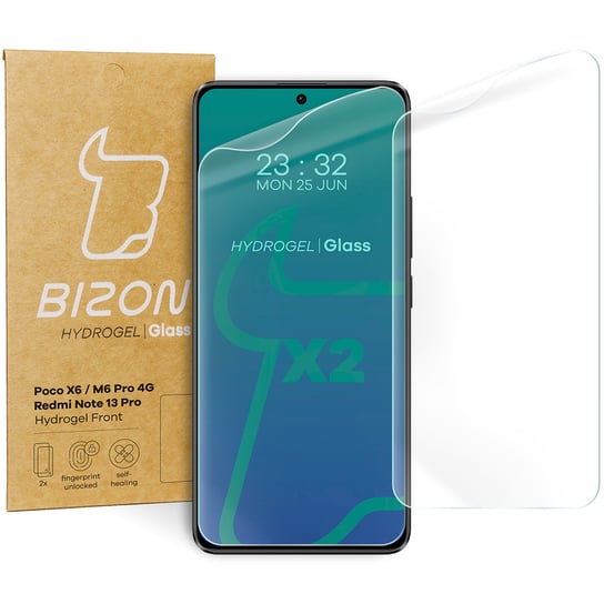 Folia hydrożelowa na ekran Bizon Glass Hydrogel Front do  Xiaomi Poco X6 / Poco M6 Pro 4G / Redmi Note 13 5G / Redmi Note 13 Pro 4G/5G, 2 sztuki Bizon