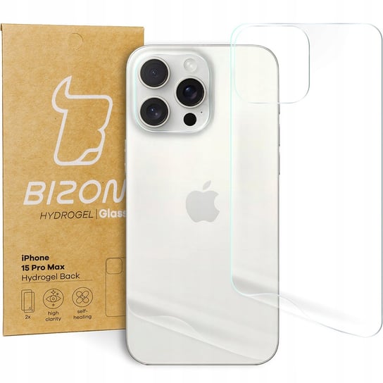 Folia hydrożelowa na tył Bizon Glass Hydrogel, iPhone 15 Pro Max, 2 sztuki Bizon