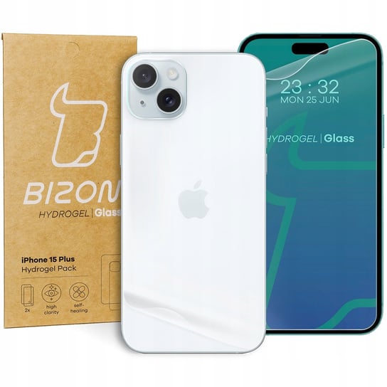 Folia Hydrożelowa Na Tył I Przód Bizon Glass Hydrogel Pack Do Iphone 15 Plus Bizon