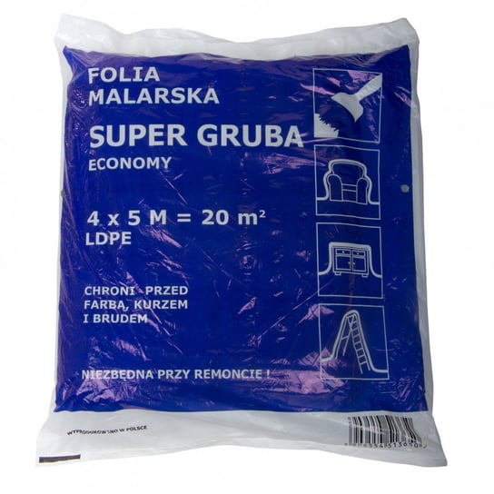 Folia Malarska Hdpe 4*5M, Cienka (Grubość: Ok.7 Mikro-M) Polska