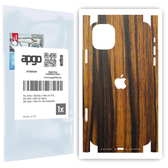 Folia naklejka skórka strukturalna na TYŁ+BOKI do Apple iPhone 11 -  Drewno Tygrysie - apgo SKINS apgo