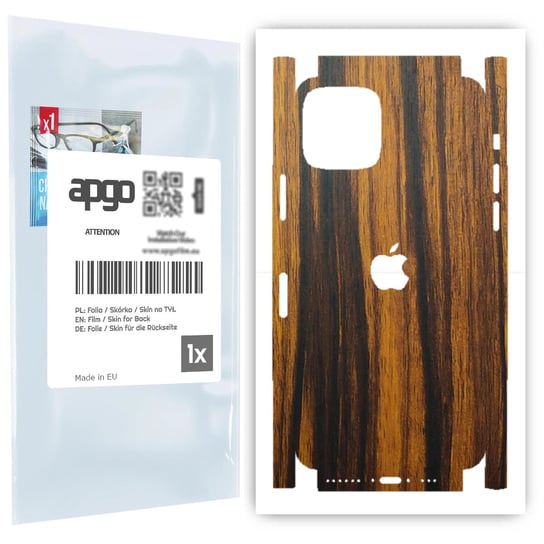 Folia naklejka skórka strukturalna na TYŁ+BOKI do Apple iPhone 11 Pro -  Drewno Tygrysie - apgo SKINS apgo