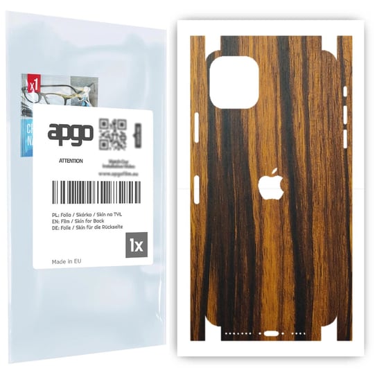 Folia naklejka skórka strukturalna na TYŁ+BOKI do Apple iPhone 11 Pro Max -  Drewno Tygrysie - apgo SKINS apgo