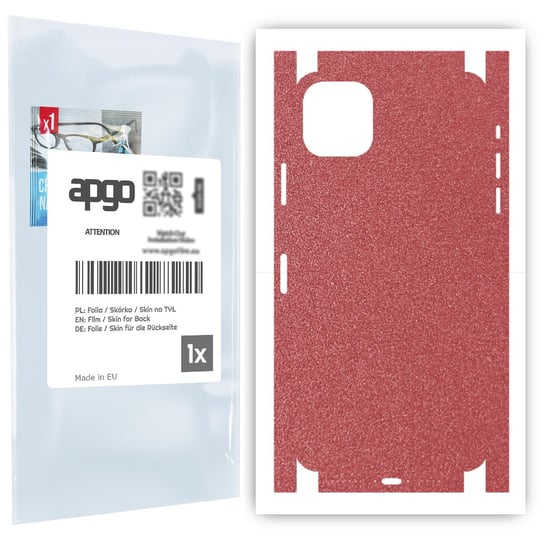 Folia naklejka skórka strukturalna na TYŁ+BOKI do Apple iPhone 11 Pro Max -  Różowy Pastel Matowy Chropowaty Baranek - apgo SKINS apgo
