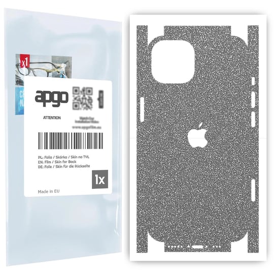 Folia naklejka skórka strukturalna na TYŁ+BOKI do Apple iPhone 13 -  Brokat Srebrny - apgo SKINS apgo