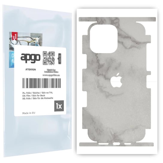 Folia naklejka skórka strukturalna na TYŁ+BOKI do Apple iPhone 13 Pro Max -  Marmur Szary - apgo SKINS apgo