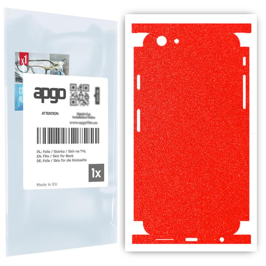 Folia naklejka skórka strukturalna na TYŁ+BOKI do Apple iPhone 6 -  Czerwony Pastel Matowy Chropowaty Baranek - apgo SKINS apgo
