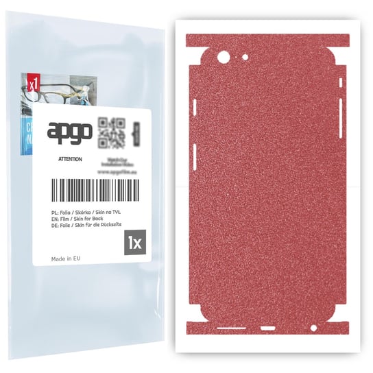 Folia naklejka skórka strukturalna na TYŁ+BOKI do Apple iPhone 6 Plus -  Różowy Pastel Matowy Chropowaty Baranek - apgo SKINS apgo