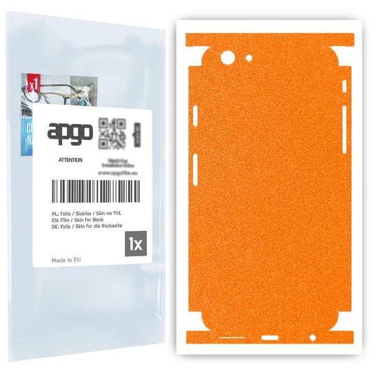 Folia naklejka skórka strukturalna na TYŁ+BOKI do Apple iPhone 6 -  Pomarańczowy Pastel Matowy Chropowaty Baranek - apgo SKINS apgo