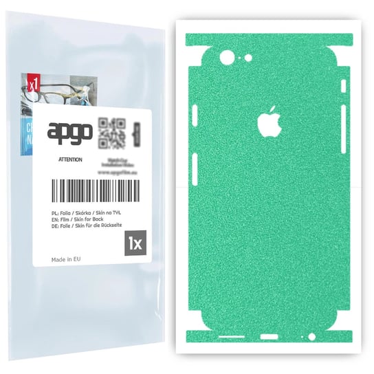 Folia naklejka skórka strukturalna na TYŁ+BOKI do Apple iPhone 6 -  Seledynowy Pastel Matowy Chropowaty Baranek - apgo SKINS apgo
