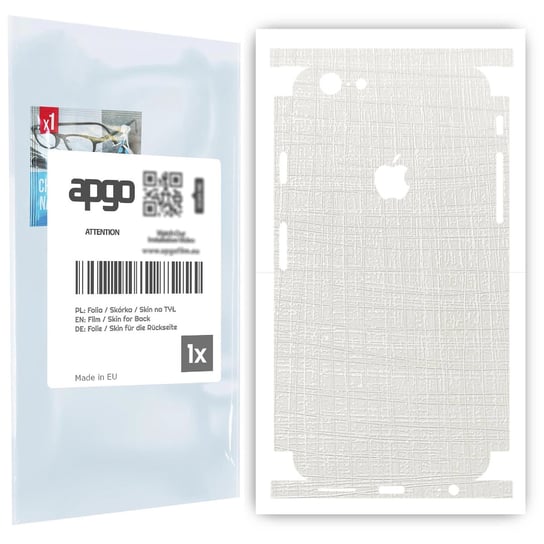 Folia naklejka skórka strukturalna na TYŁ+BOKI do Apple iPhone 6 -  Tkanina Biała - apgo SKINS apgo