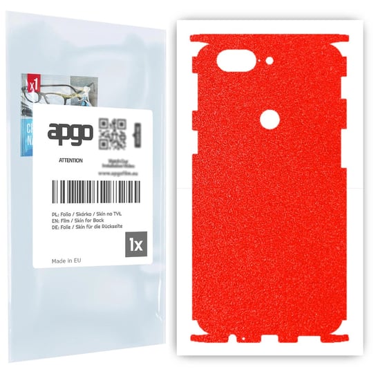 Folia naklejka skórka strukturalna na TYŁ+BOKI do OnePlus 5T -  Czerwony Pastel Matowy Chropowaty Baranek - apgo SKINS apgo