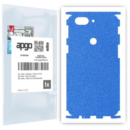Folia naklejka skórka strukturalna na TYŁ+BOKI do OnePlus 5T -  Niebieski Pastel Matowy Chropowaty Baranek - apgo SKINS apgo