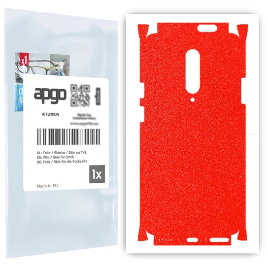Folia naklejka skórka strukturalna na TYŁ+BOKI do OnePlus 7 Pro -  Czerwony Pastel Matowy Chropowaty Baranek - apgo SKINS apgo