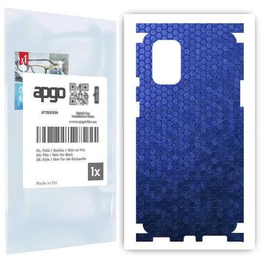 Folia naklejka skórka strukturalna na TYŁ+BOKI do OnePlus 8T -  Plaster Miodu Niebieski - apgo SKINS apgo