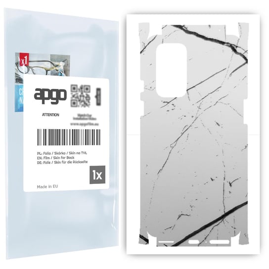 Folia naklejka skórka strukturalna na TYŁ+BOKI do OnePlus 9 -  Marmur Biały - apgo SKINS apgo