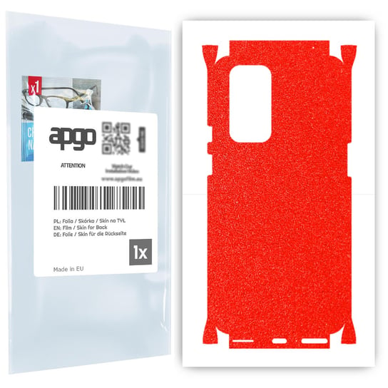 Folia naklejka skórka strukturalna na TYŁ+BOKI do OnePlus 9 Pro -  Czerwony Pastel Matowy Chropowaty Baranek - apgo SKINS apgo