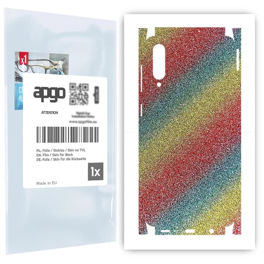 Folia naklejka skórka strukturalna na TYŁ+BOKI do Samsung Galaxy A50s -  Brokat Tęcza - apgo SKINS apgo